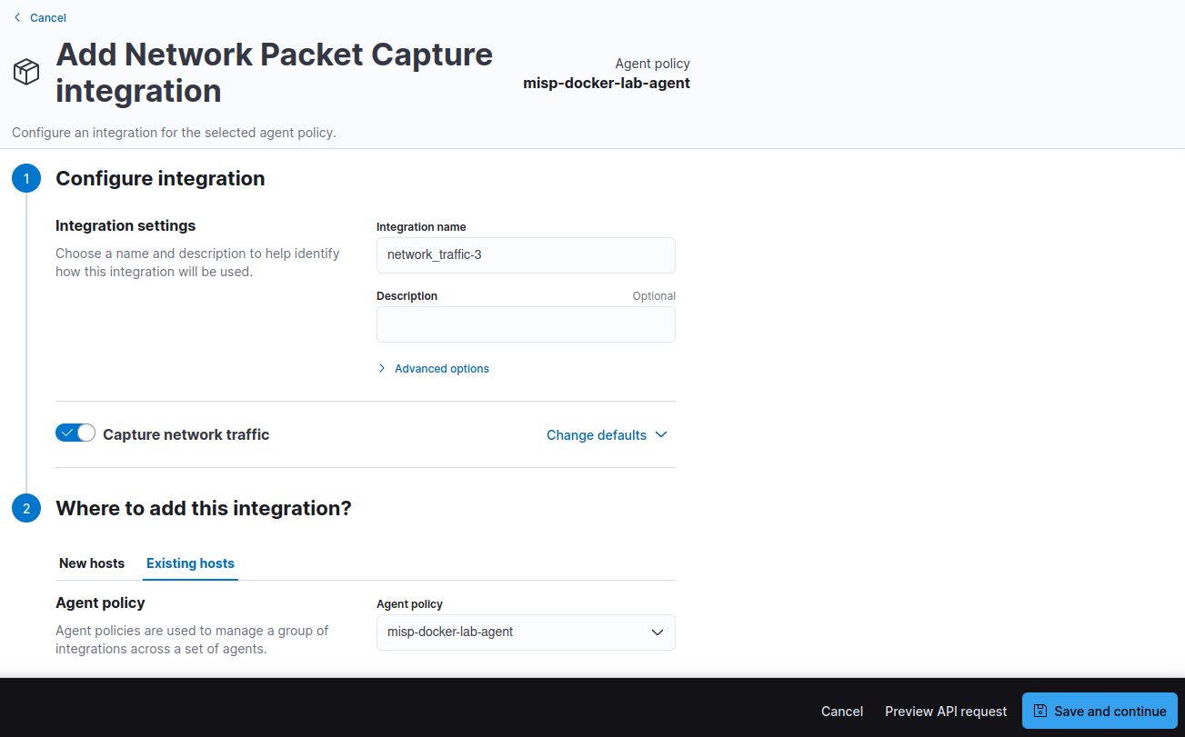 Network Packet Capture configuration