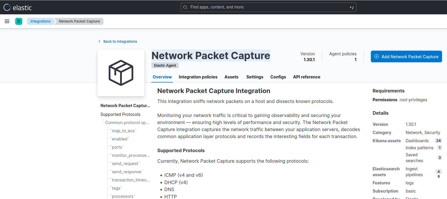 Add Network Packet Capture