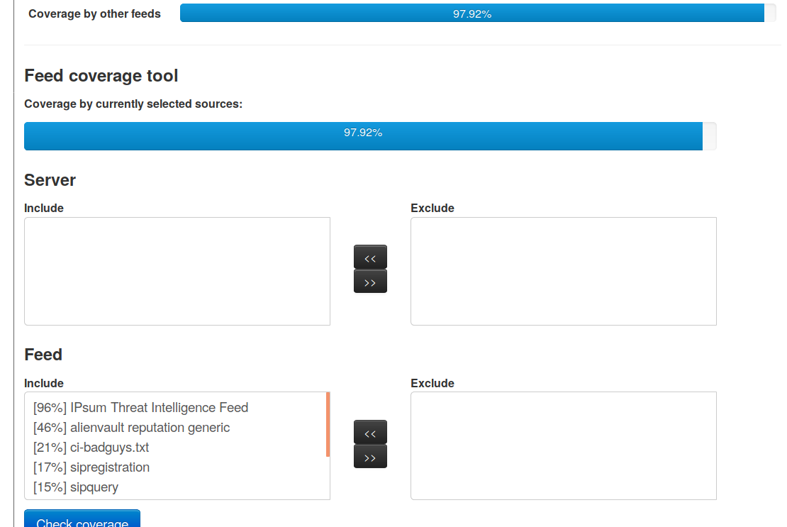 Comparing a MISP feed to other feeds and check its coverage