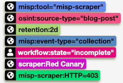 MISP scraper tags